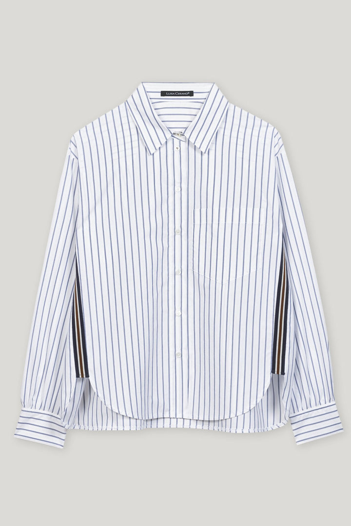 Luisa Cerano Shirt Blouse Blue Stripe 218555 3723 - Lonah Boutique