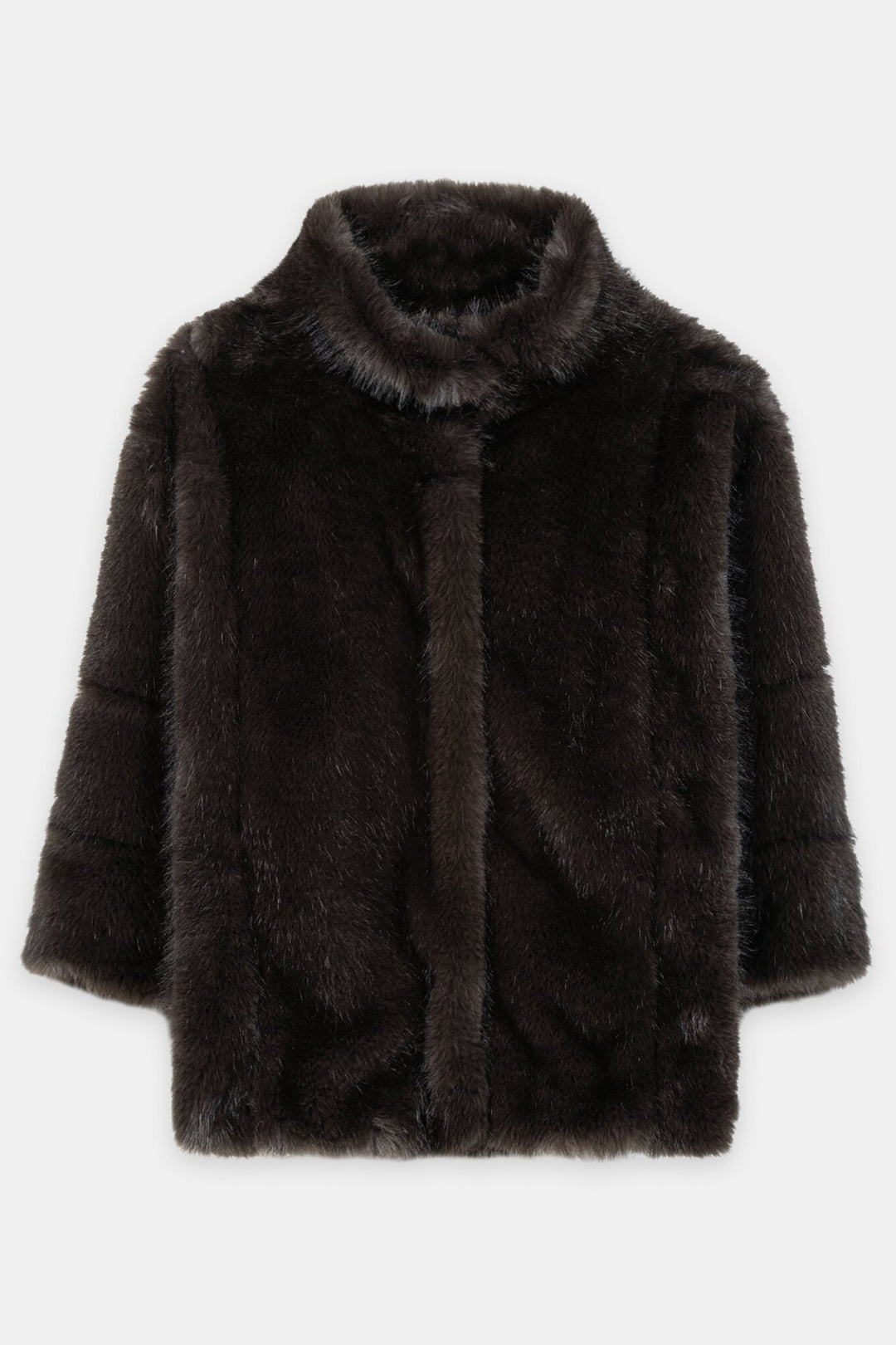 Luisa Cerano Truffle Brown Faux Fur Jacket 448553/4218 0795, front packshot