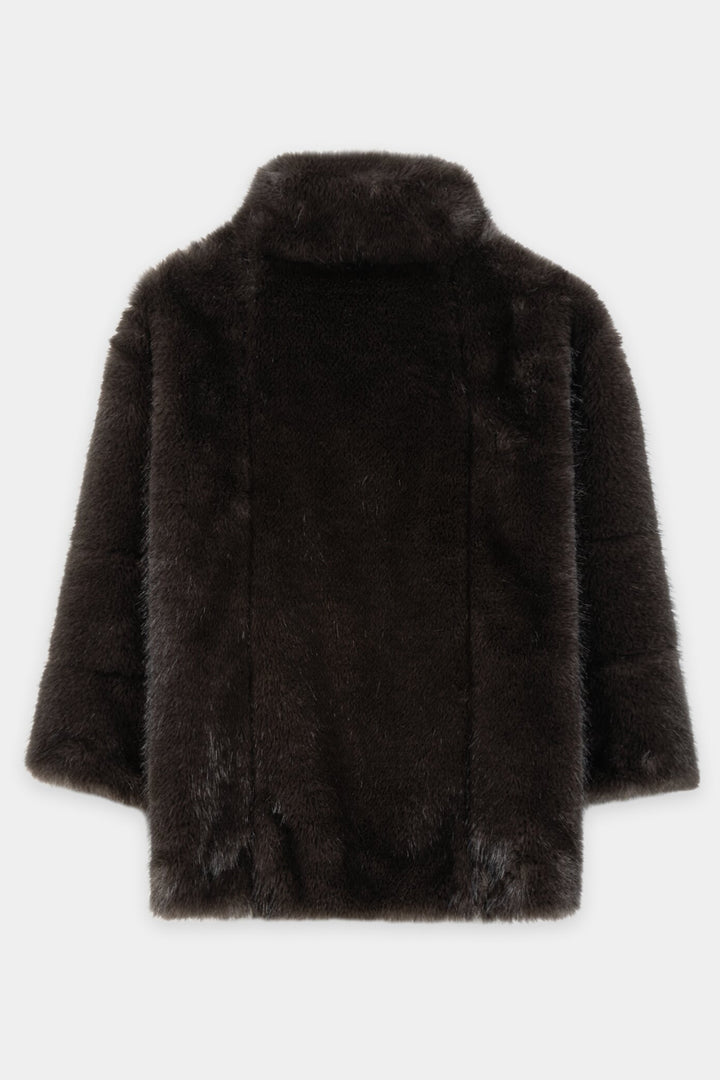 Luisa Cerano Truffle Brown Faux Fur Jacket 448553/4218 0795, back packshot