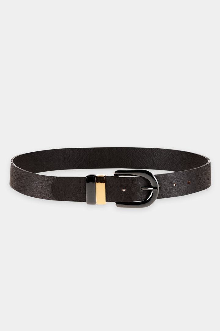 Luisa Cerano Truffle Brown Leather Belt 848580/9465 0795, full length packshot