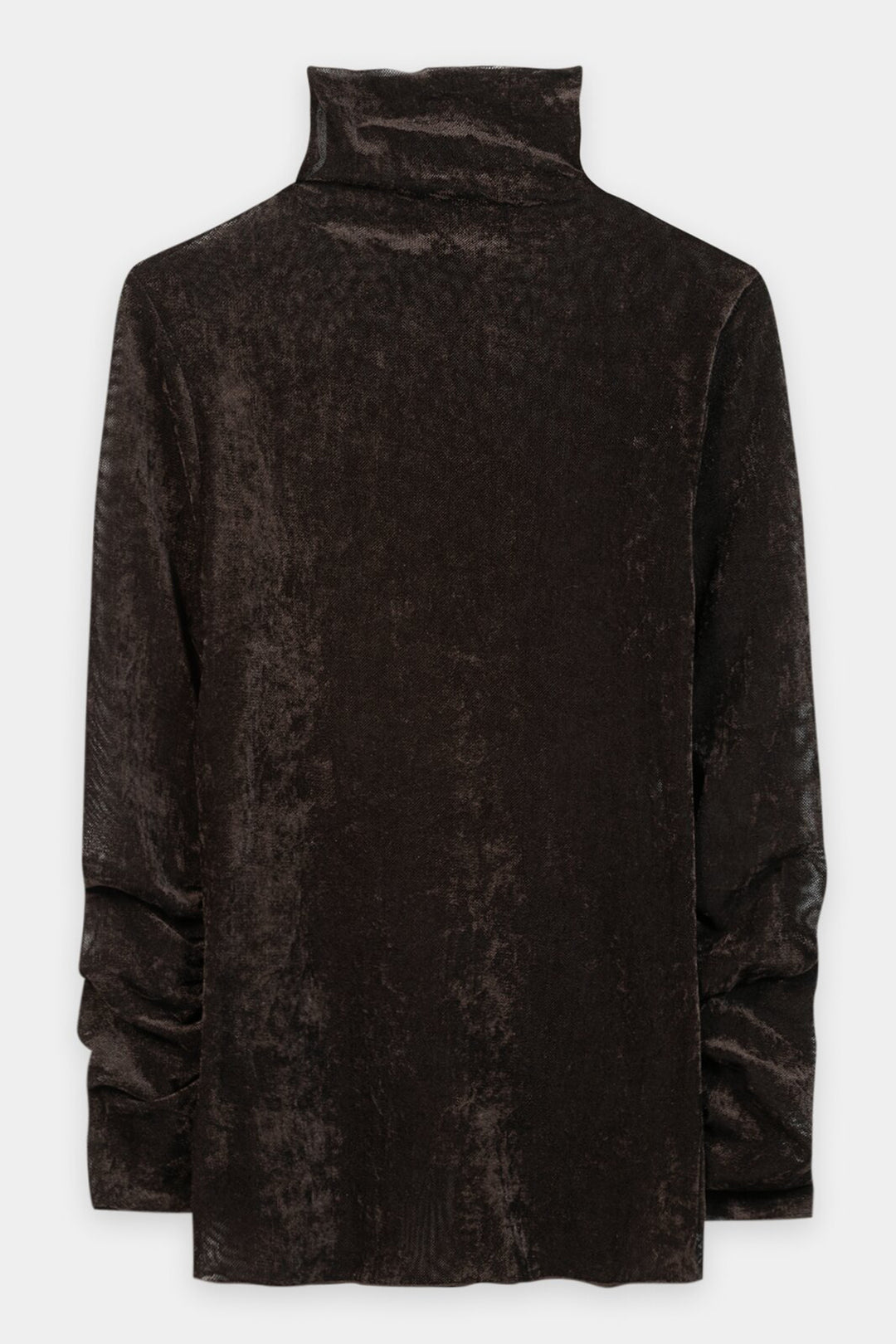 Luisa Cerano Truffle Brown Velvet Roll Neck Top 348424/7972 0795, front packshot