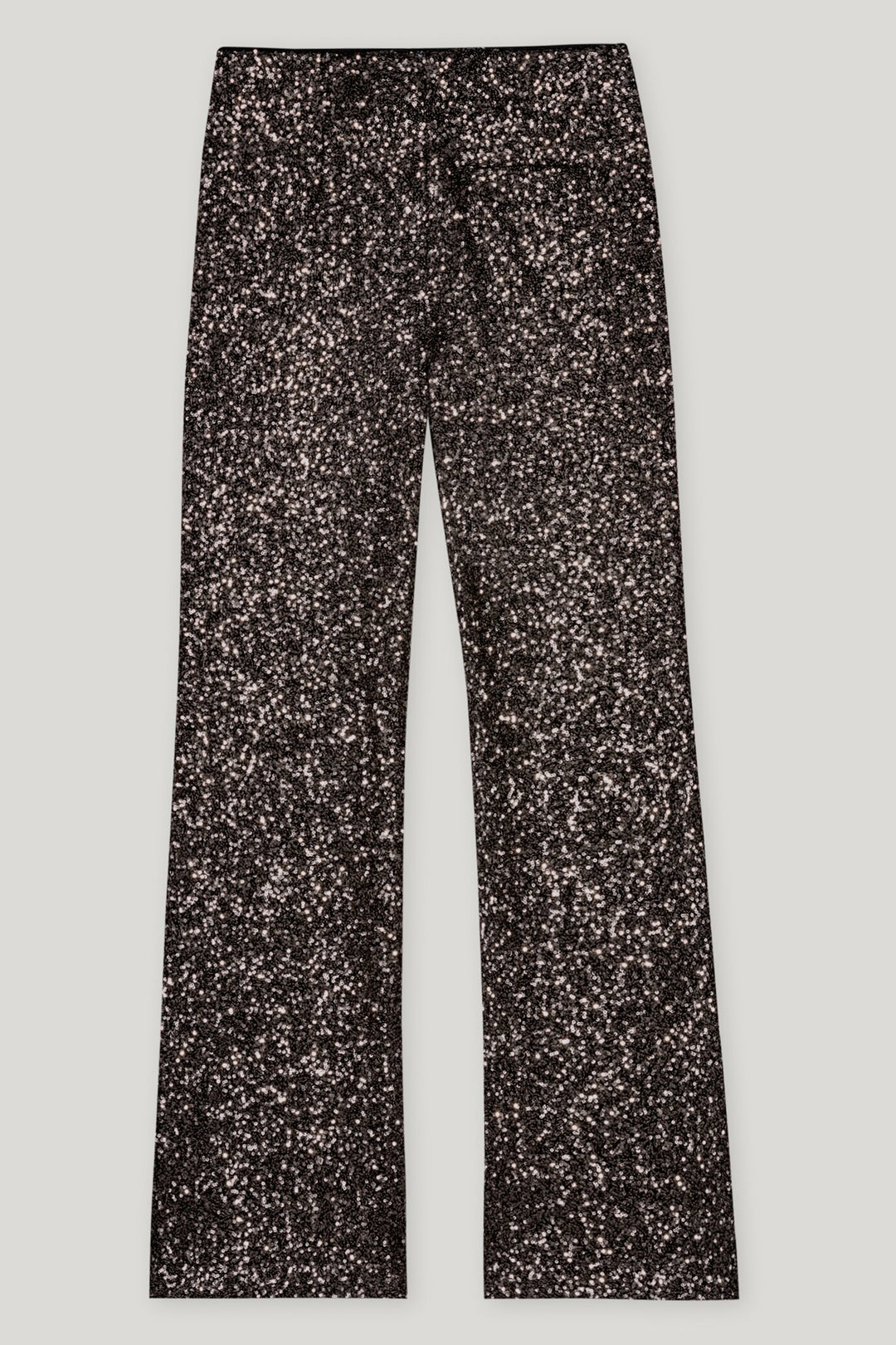 Black and white patterned pants on a light gray background
