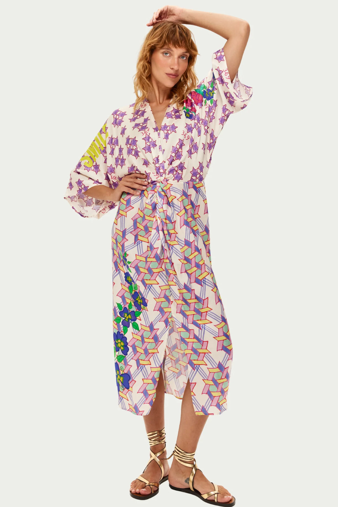 Me369 Camila Multicolour Markers Print Dress 126L70874