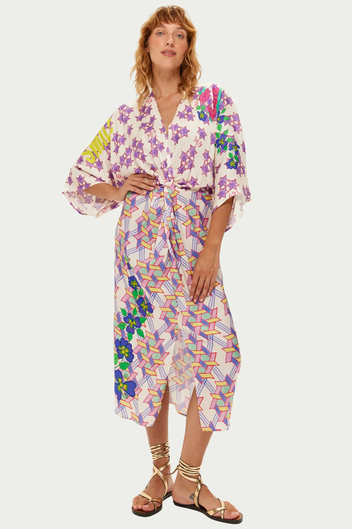 Me369 Camila Multicolour Markers Print Dress 126L70874
