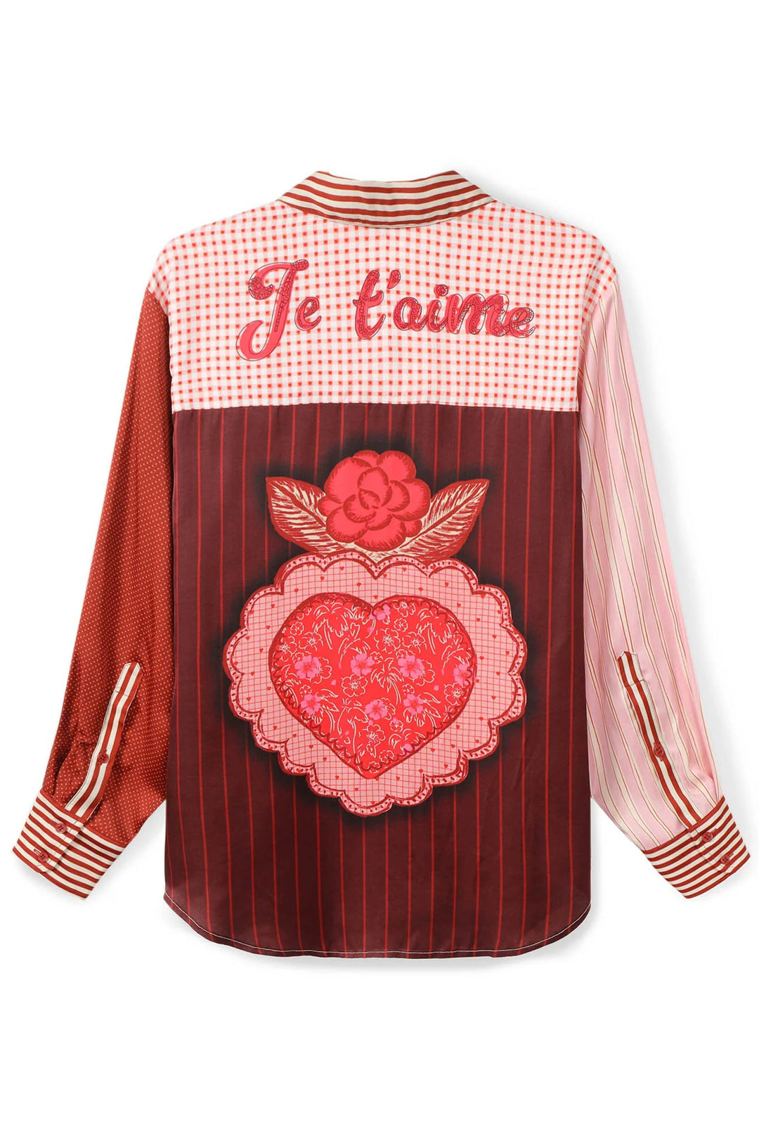 Me369 Isabel Red Aura Printed Shirt 226L31200546, back packshot