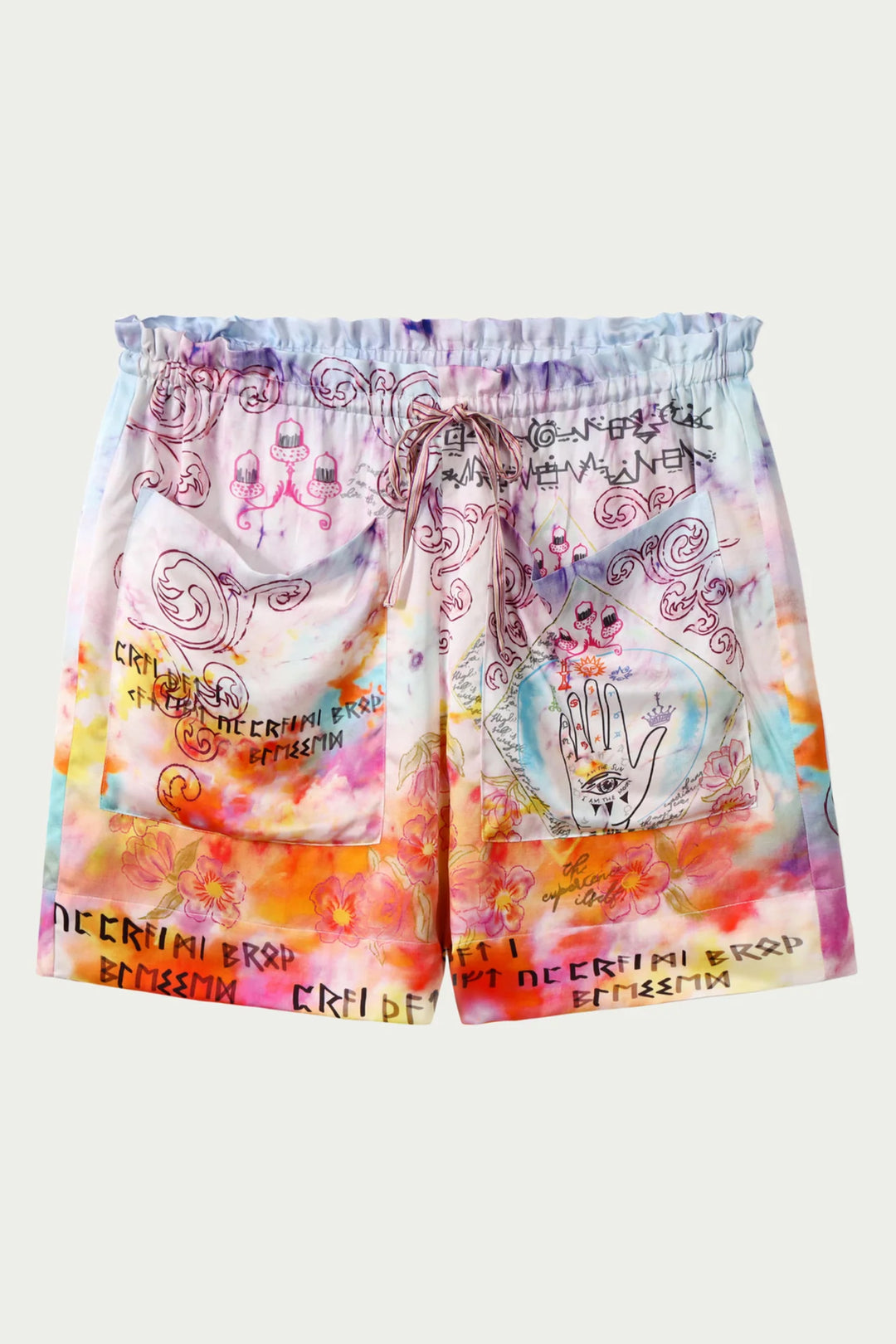 Me369 Kori Multicolour Runic Whisper Print Shorts 126L5962