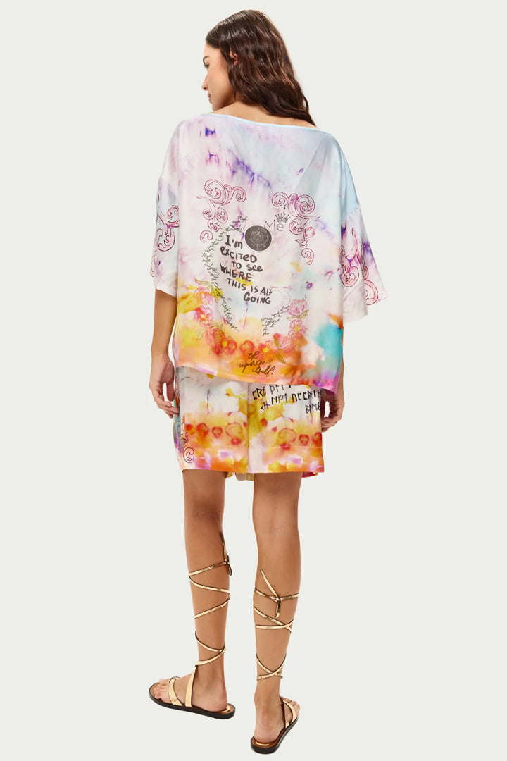 Me369 Kori Multicolour Runic Whisper Print Shorts 126L5962