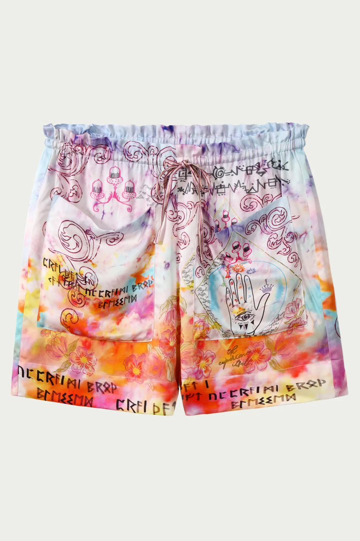 Me369 Kori Multicolour Runic Whisper Print Shorts 126L5962