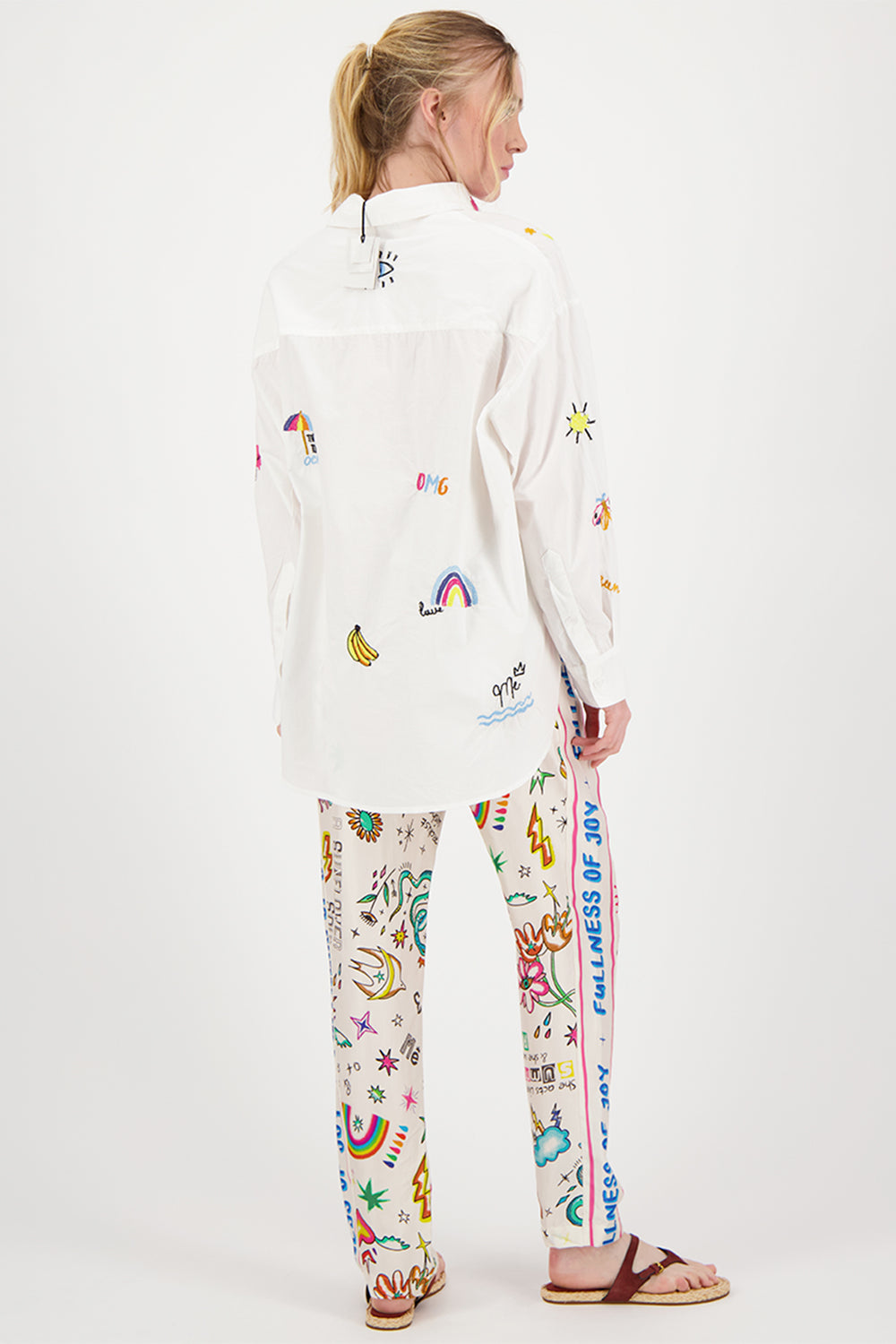Me369 Madison Oversized Shirt White 12L31393 - Lonah Boutique Westbourne