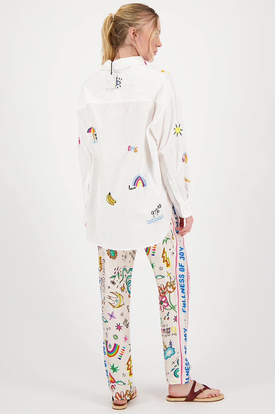 Me369 Madison Oversized Shirt White 12L31393 - Lonah Boutique Westbourne
