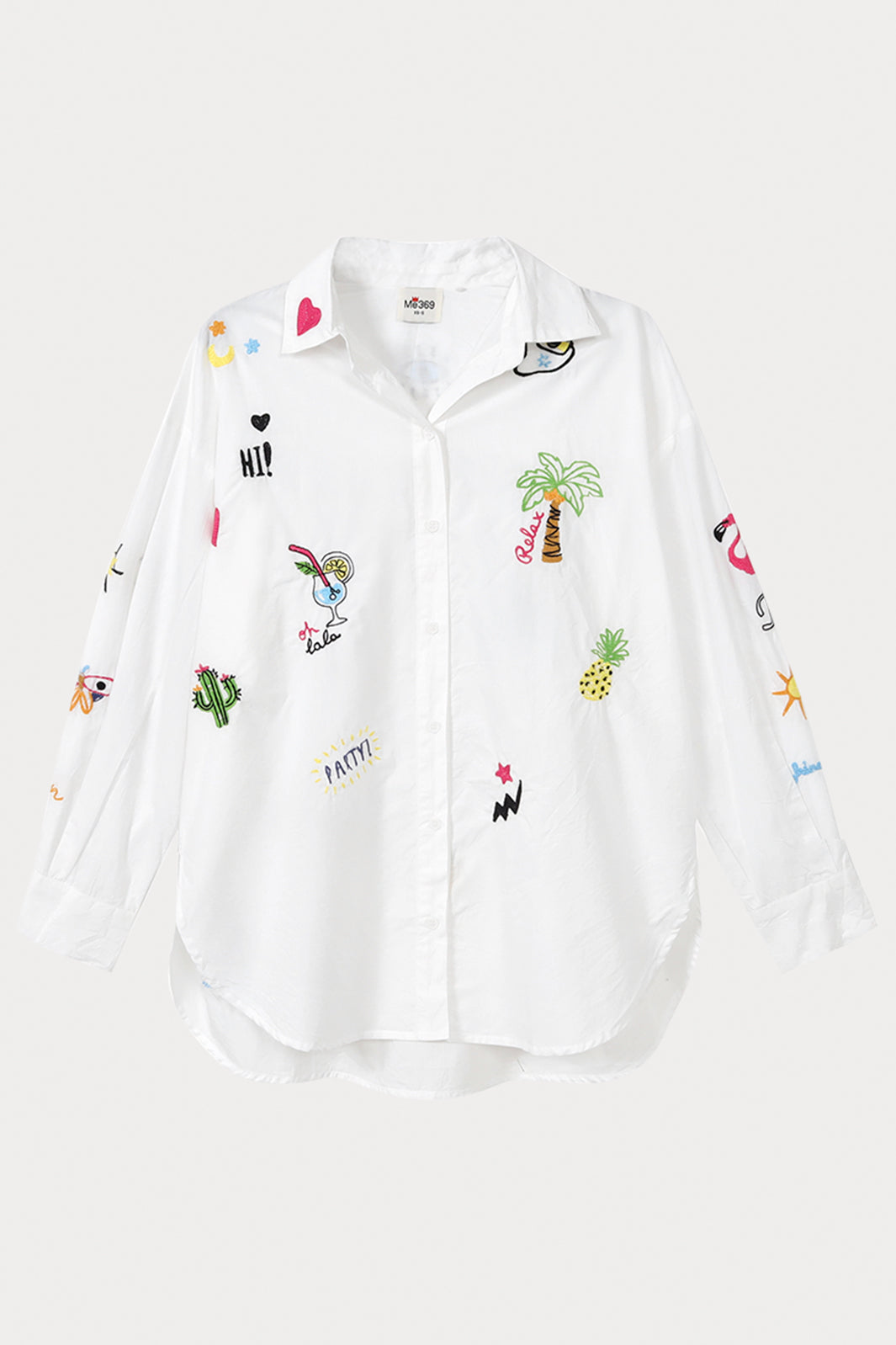 Me369 Madison Oversized Shirt White 12L31393 - Lonah Boutique Westbourne