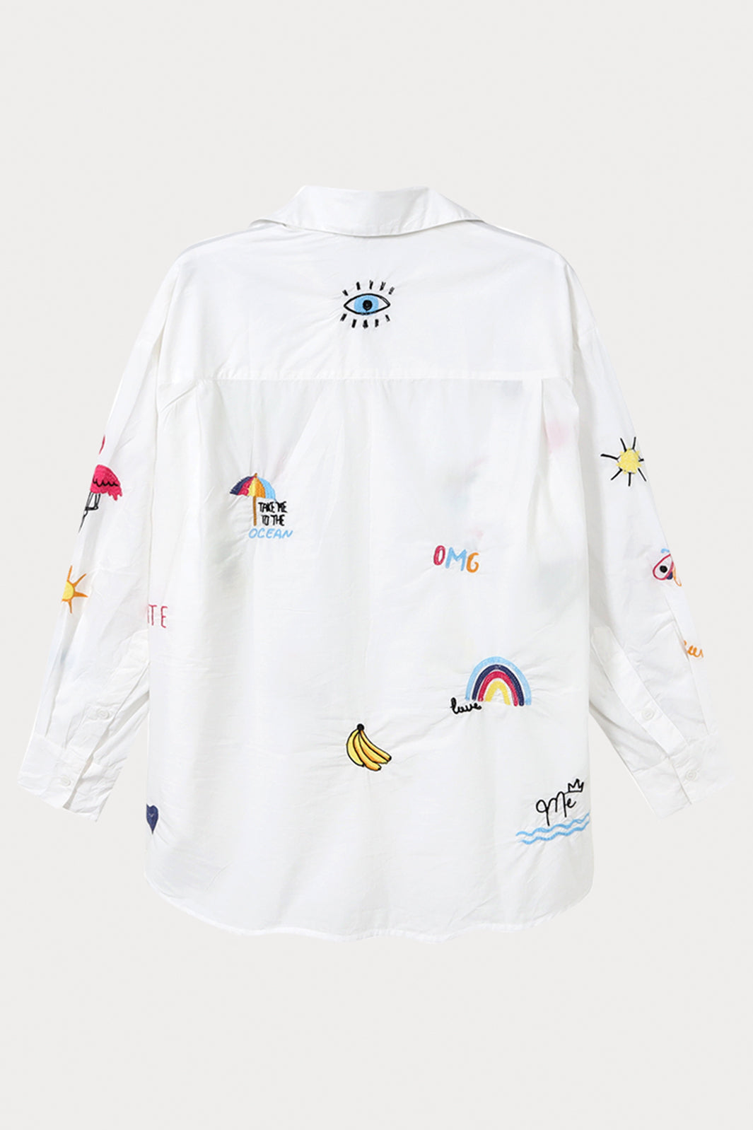 Me369 Madison Oversized Shirt White 12L31393 - Lonah Boutique Westbourne