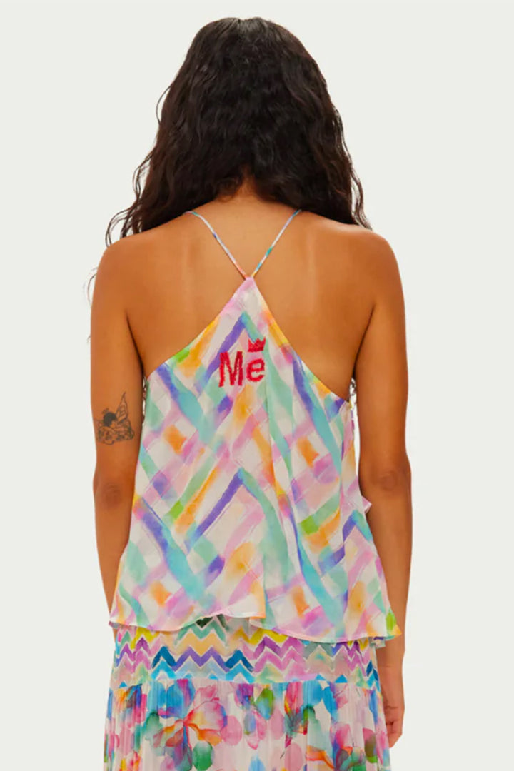 ME369 Poppy Multicolour Fairy Dust Print Ruffled Camisole 126L44021