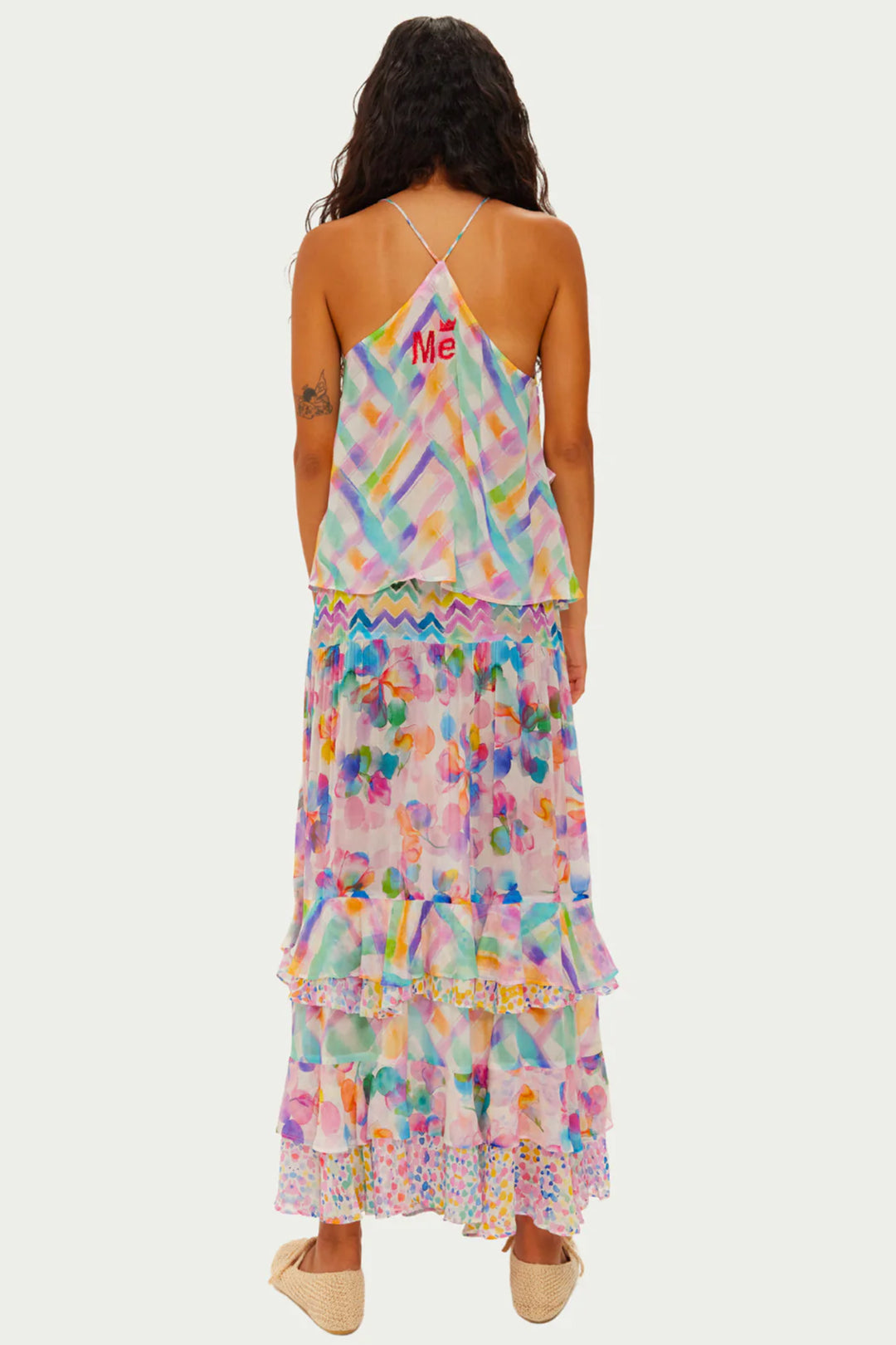 ME369 Poppy Multicolour Fairy Dust Print Ruffled Camisole 126L44021