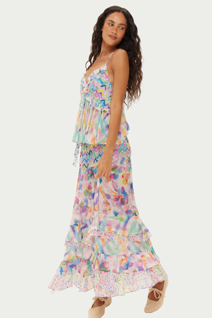 ME369 Poppy Multicolour Fairy Dust Print Ruffled Camisole 126L44021