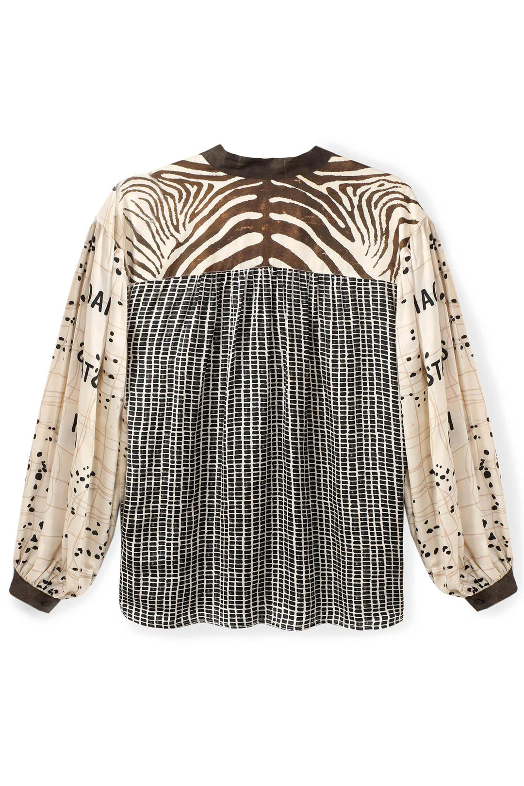 Me369 Rona Noir Muse Brown Painters Shirt 226L31508717, back packshot