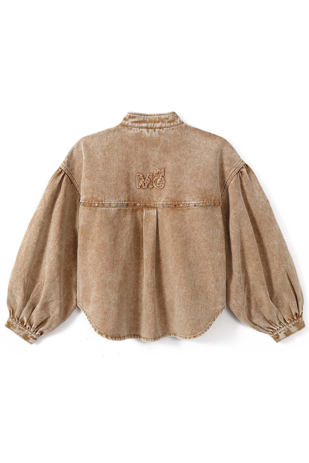 Me369 Roux Mustard Brown Drill Rivet Jacket 226L50416577, back packshot