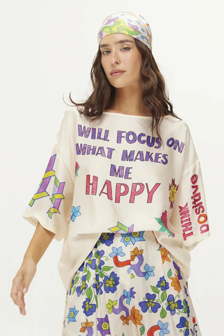 Me369 Ruby Multicolour Markers Print Cropped T-Shirt 126L31461