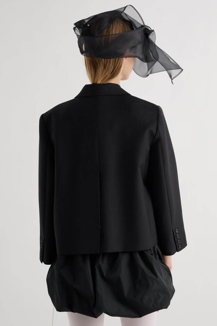 MeiMeij Black Wool Jacket M6IH10, back view