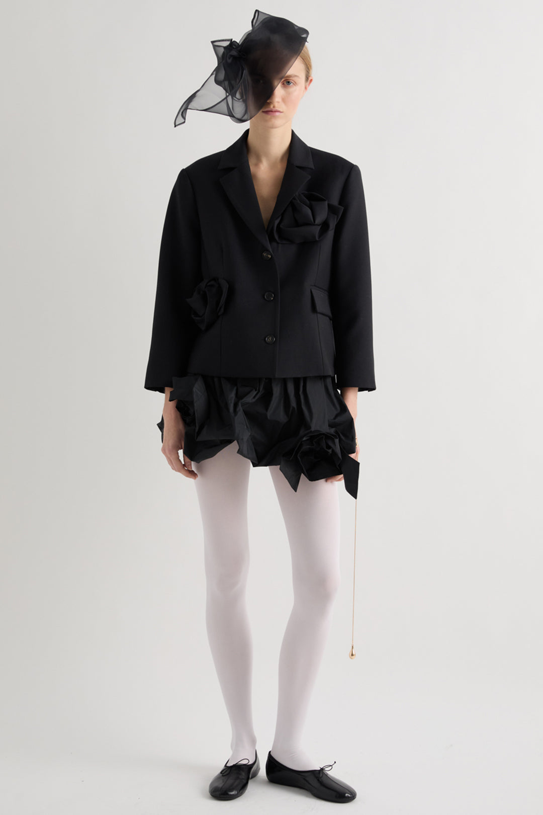 MeiMeij Black Wool Jacket M6IH10, styled full length