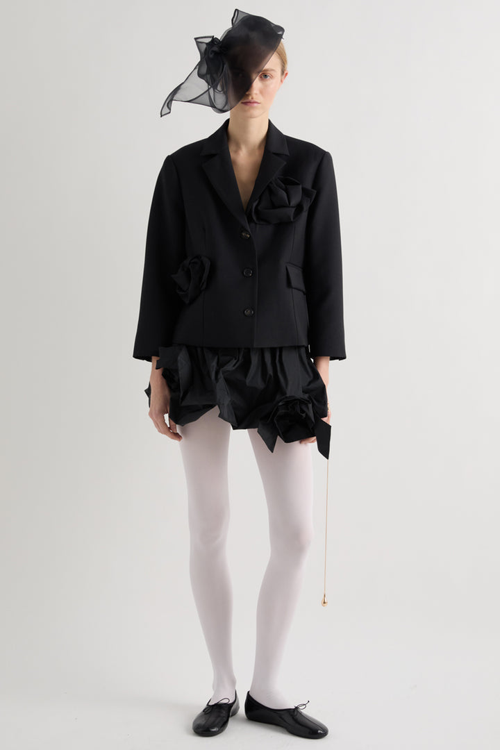 MeiMeij Black Wool Jacket M6IH10, styled full length