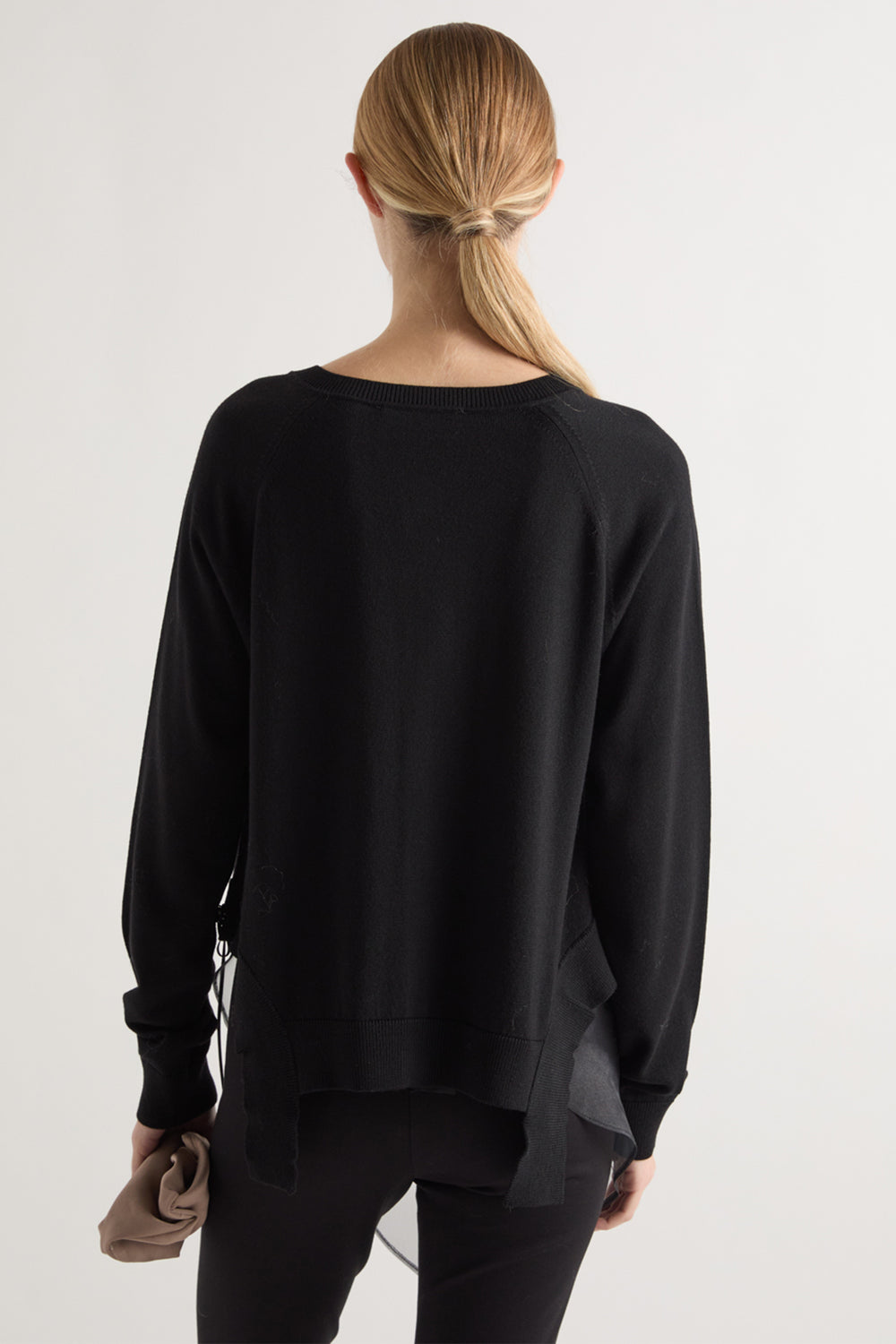 MeiMeij Black Wool Jacket M6IZ92, back view