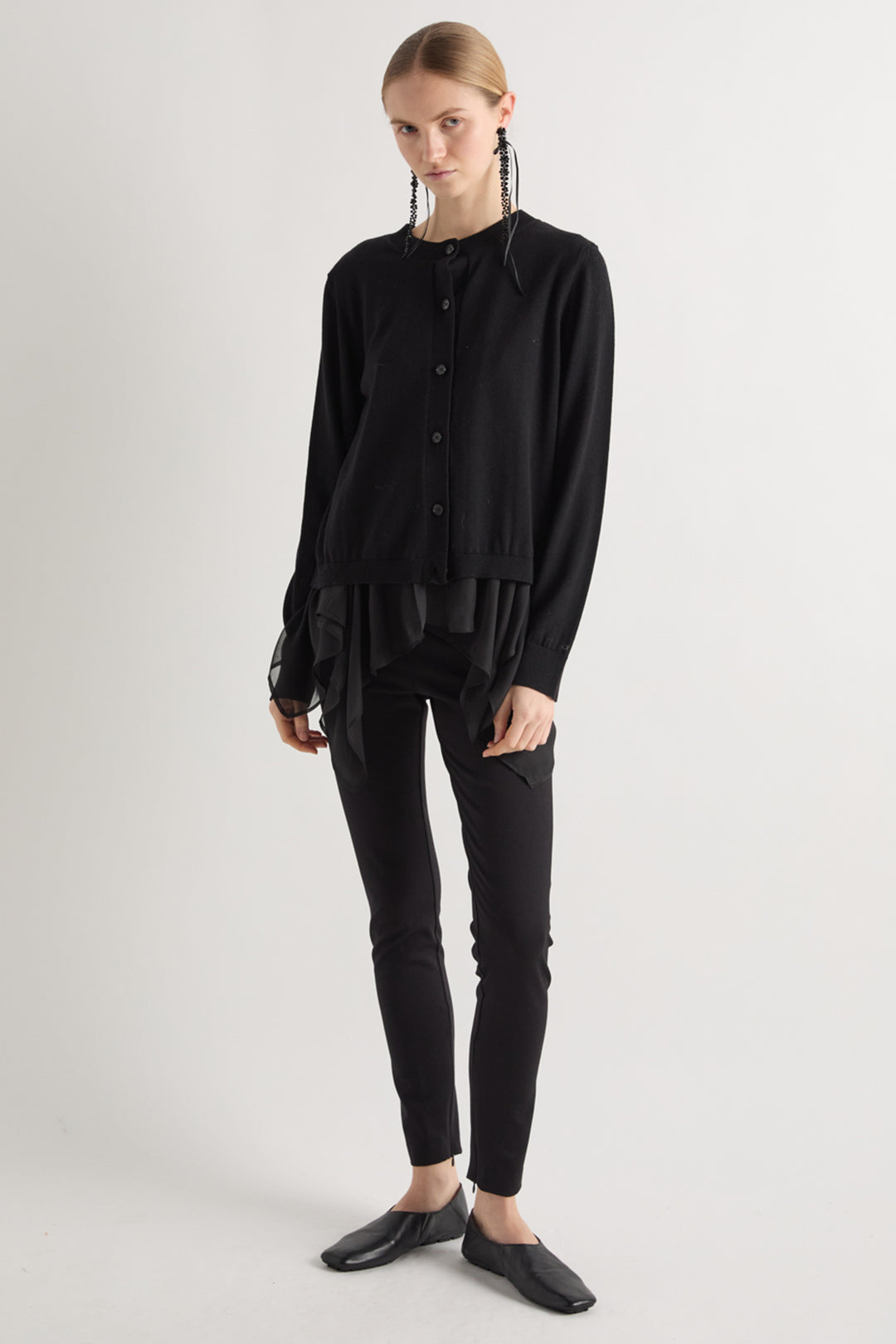 MeiMeij Black Wool Jacket M6IZ92, styled full length