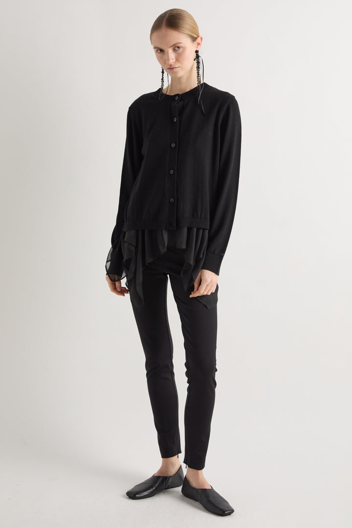 MeiMeij Black Wool Jacket M6IZ92, styled full length