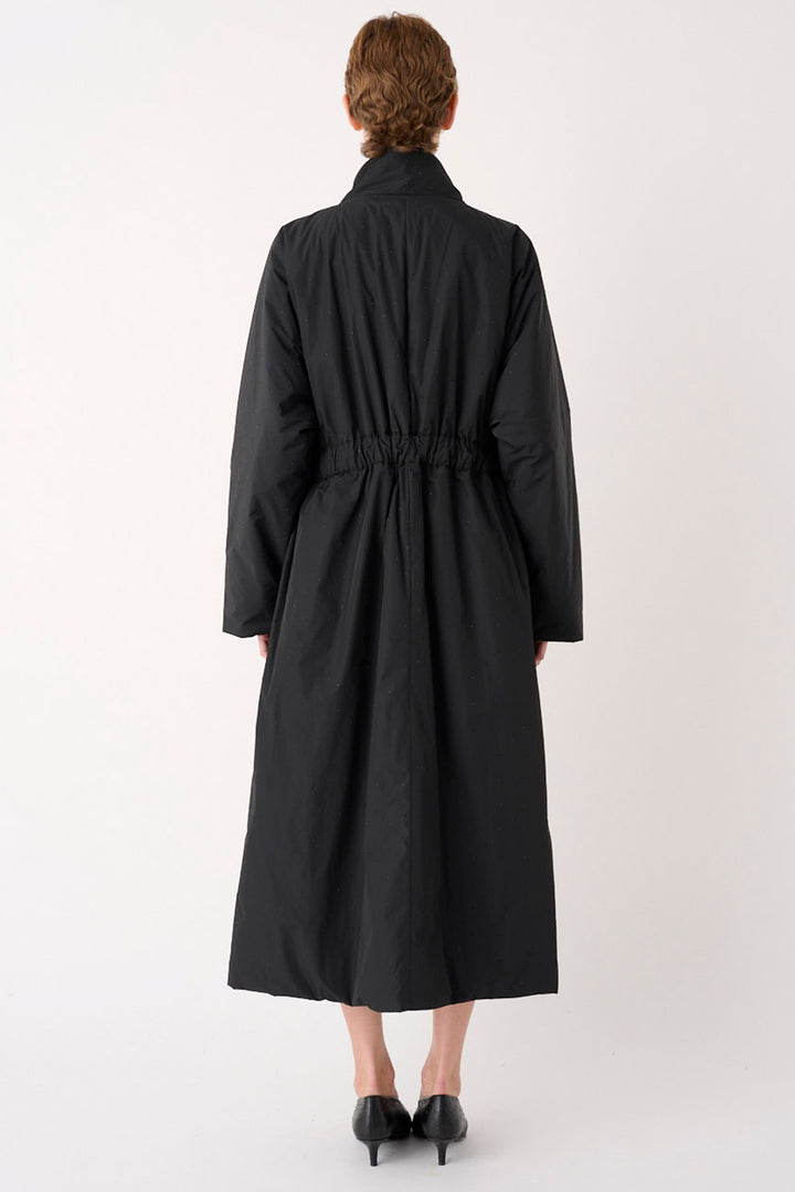 MeiMeij I6P M6FK03 Long Zip Black Coat Sparkle, back view