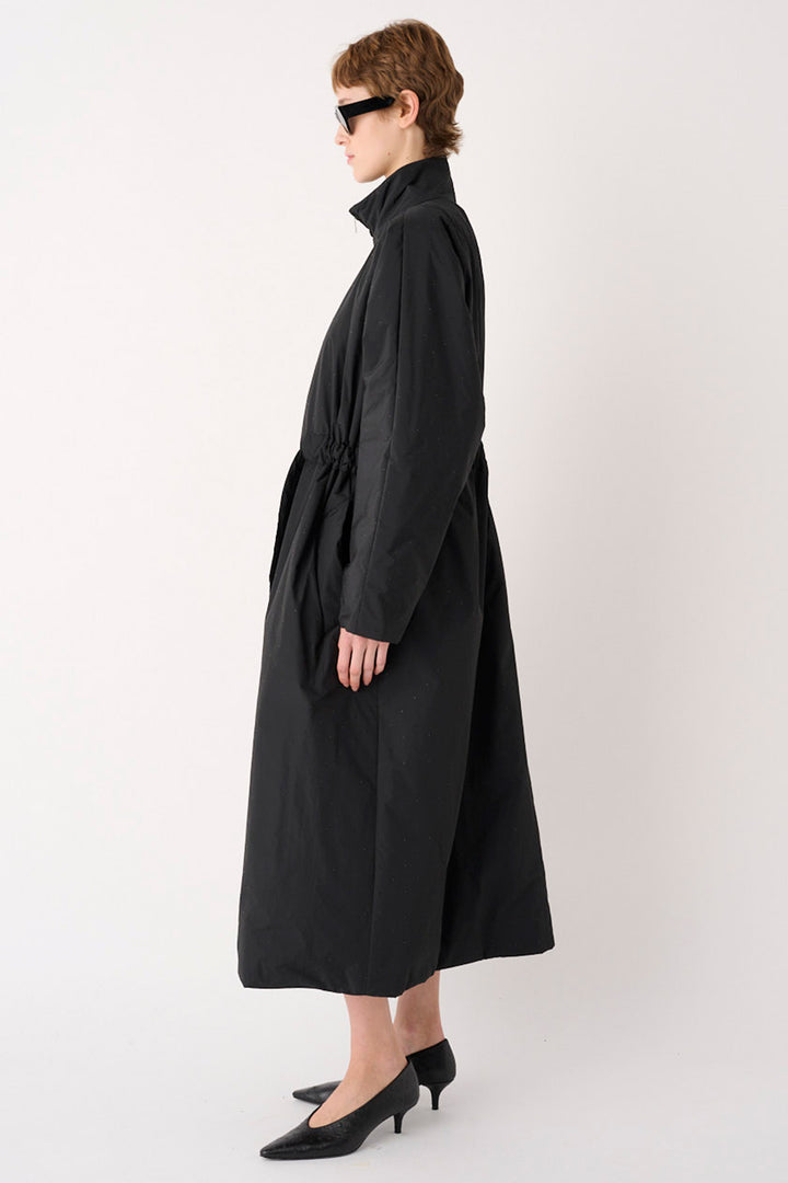 MeiMeij I6P M6FK03 Long Zip Black Coat Sparkle, side view