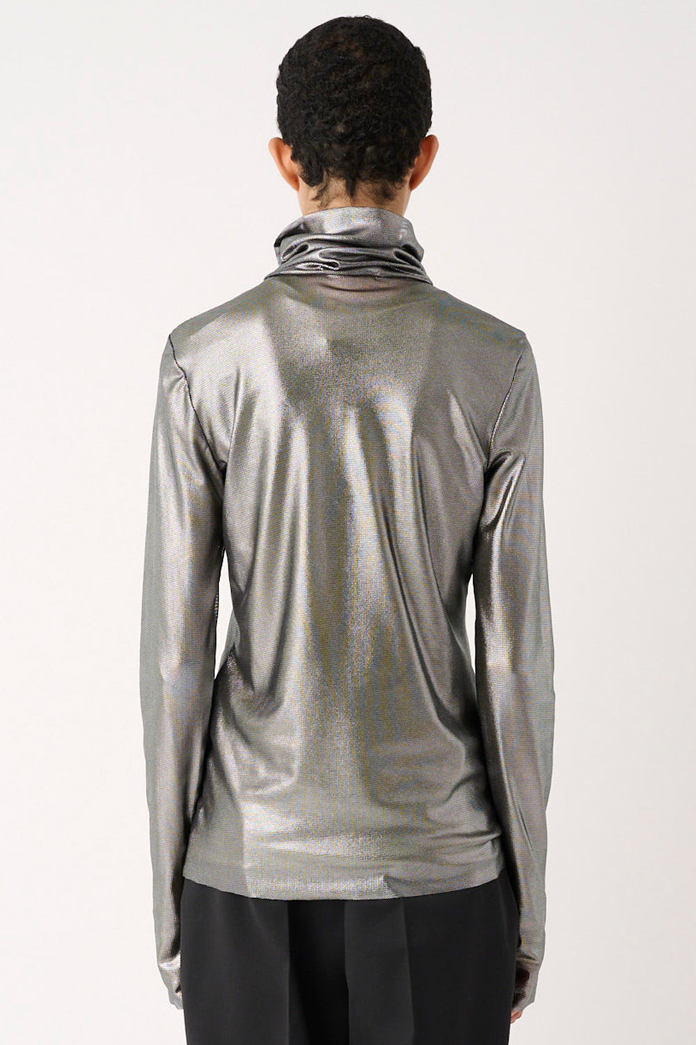MeiMeij I6P M6FNOO Silver Roll Neck T-Shirt, back view