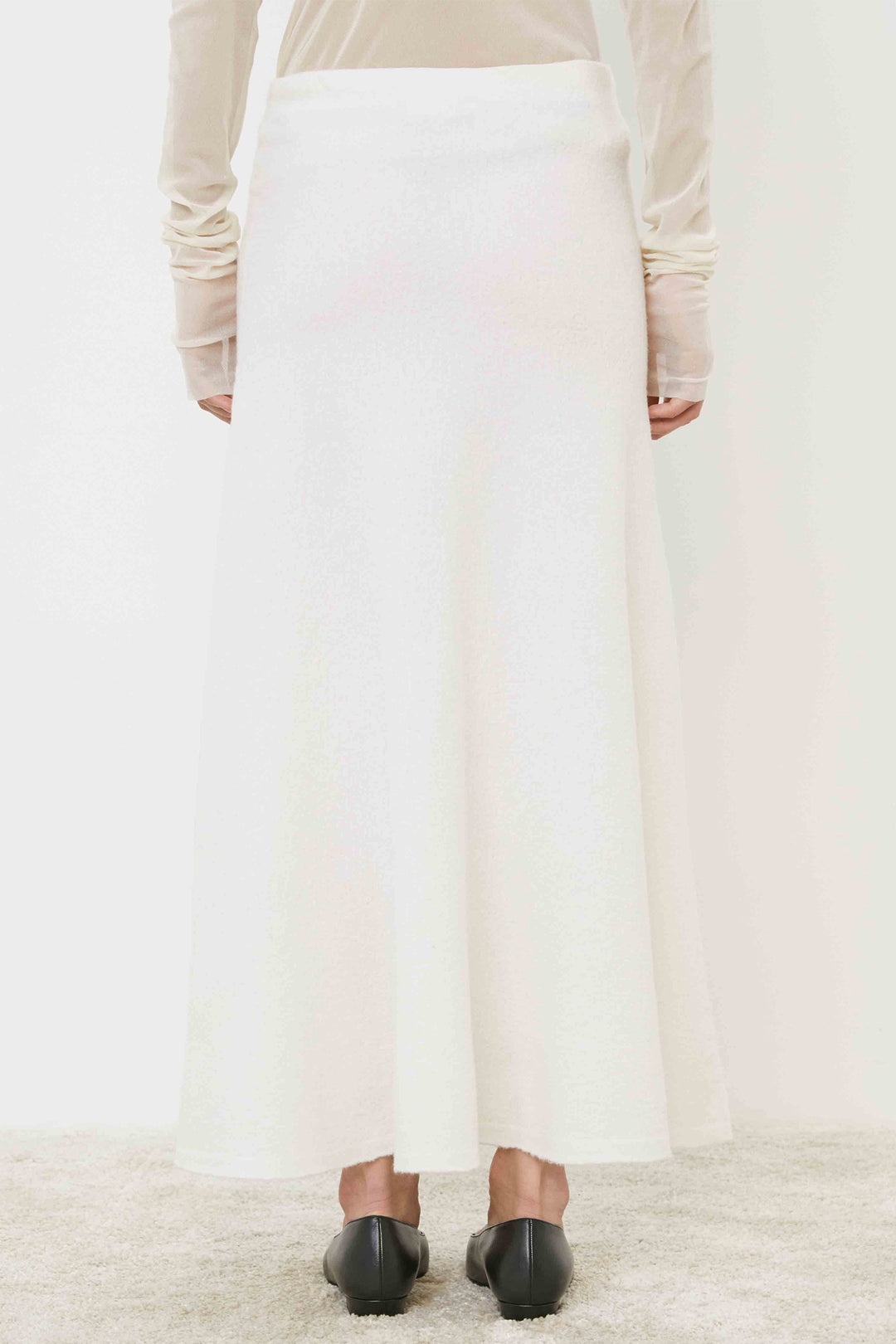 Meimeij M5IZ80 White Maxi Skirt