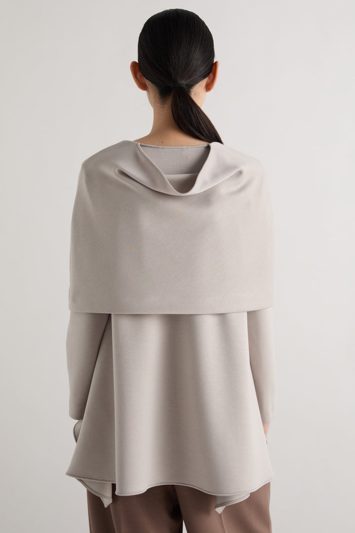MeiMeij Nebbia Grey Blouse M6ID17, back view