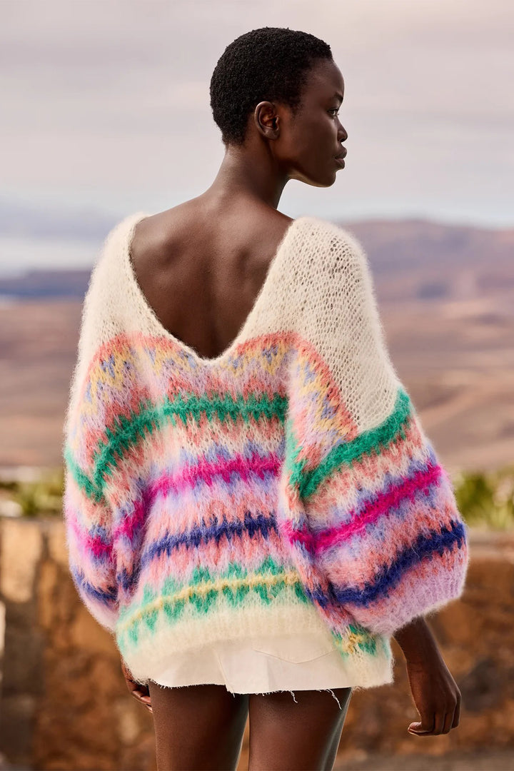 Mes Demoiselles Flori Multicolour V Neck Jumper