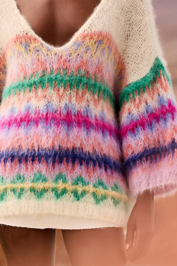 Mes Demoiselles Flori Multicolour V Neck Jumper