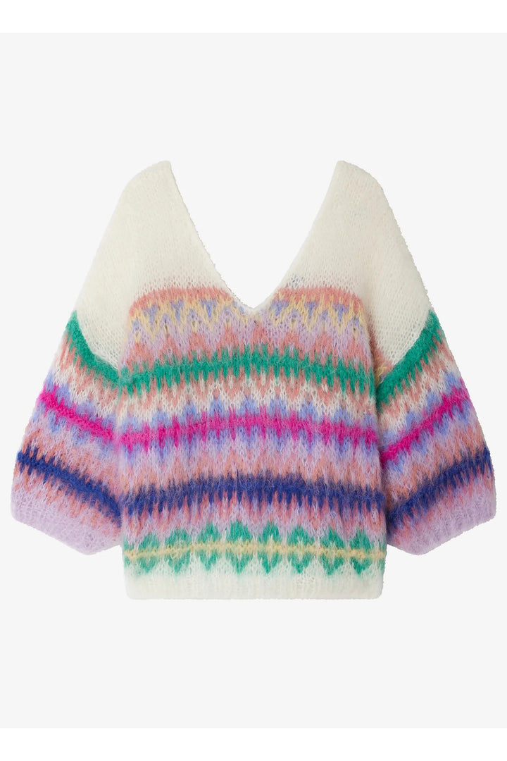 Mes Demoiselles Flori Multicolour V Neck Jumper