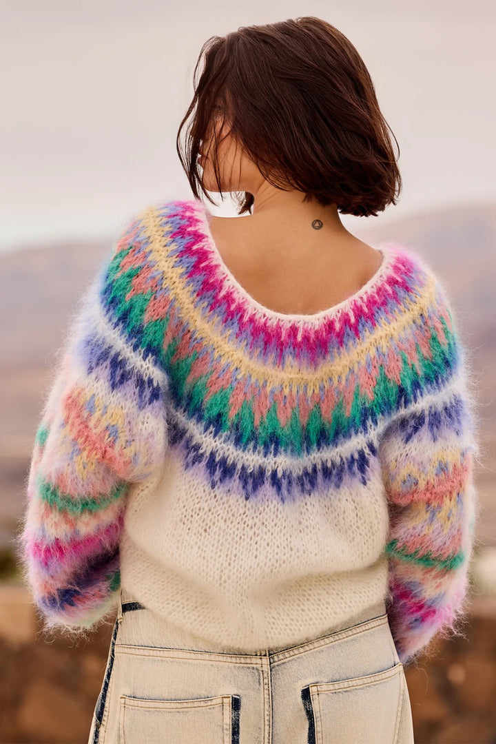 Mes Demoiselles Floki Multicolour Nordic Jacquard Pattern Mohair Jumper