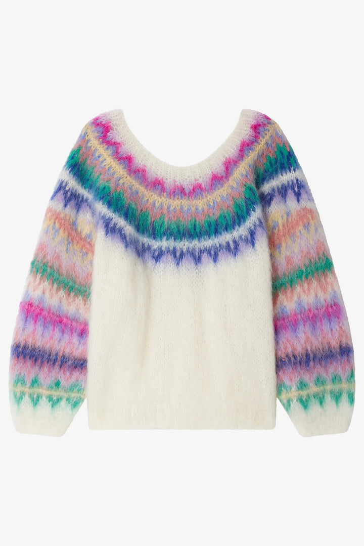 Mes Demoiselles Floki Multicolour Nordic Jacquard Pattern Mohair Jumper