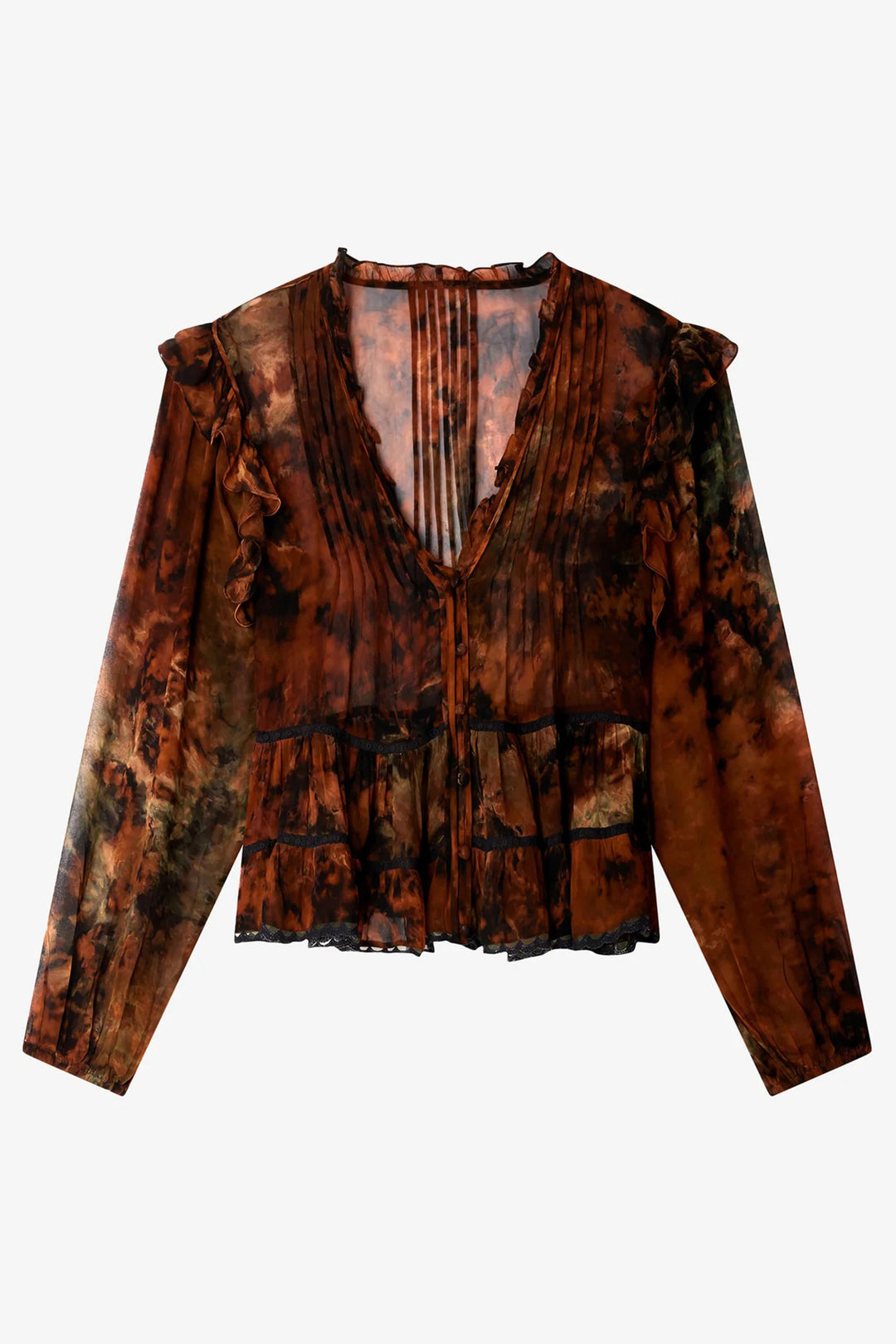 Mes Demoiselles Llaollao Multicolour Tie-Dye Georgette Blouse