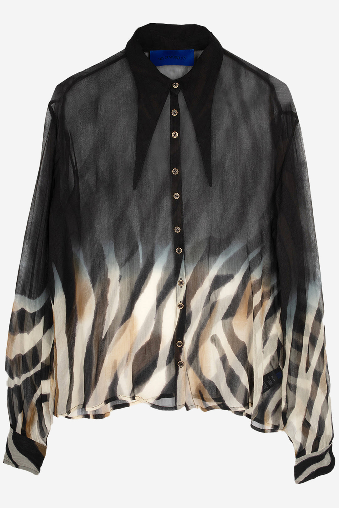 Mes Demoiselles Sri Black Zebra Print Shirt, front packshot