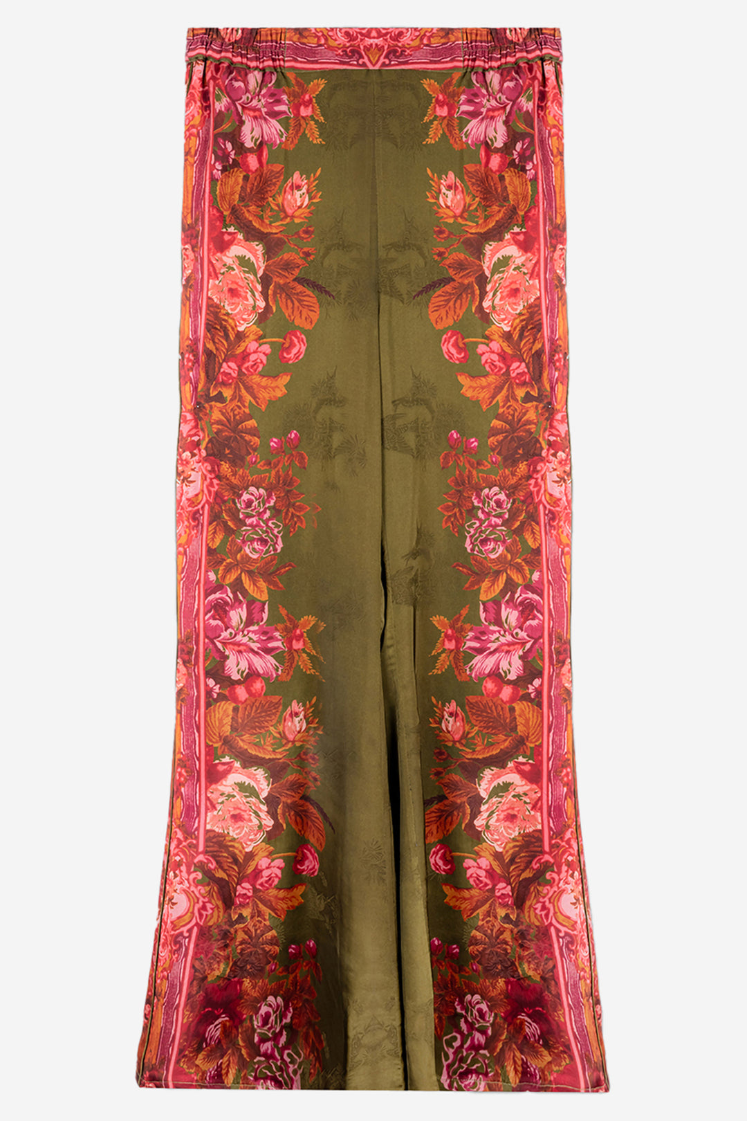 Mes Demoiselles Walda Green Floral Print Trousers, front packshot