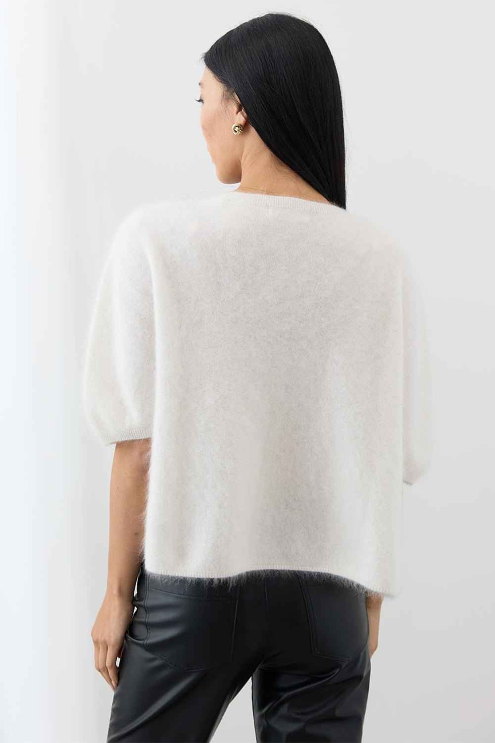Mia Fratino Erika Tee Cashmere Jumper Polar White 24021 - Lonah Boutique Westbourne