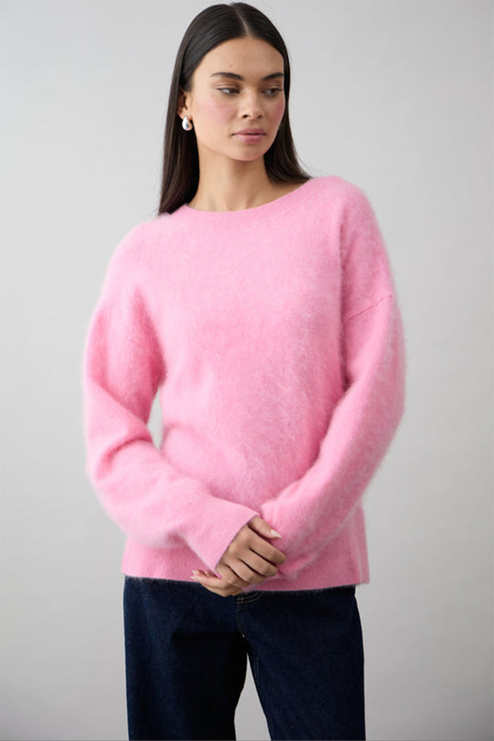 Mia Fratino Erika Tee Cashmere Jumper Strawberry Ice 24021 - Lonah Boutique Westbourne