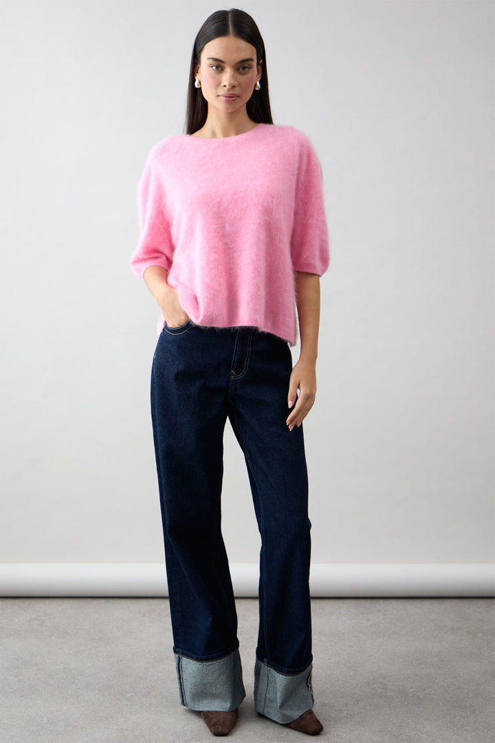 Mia Fratino Erika Tee Cashmere Jumper Strawberry Ice 24021 - Lonah Boutique Westbourne