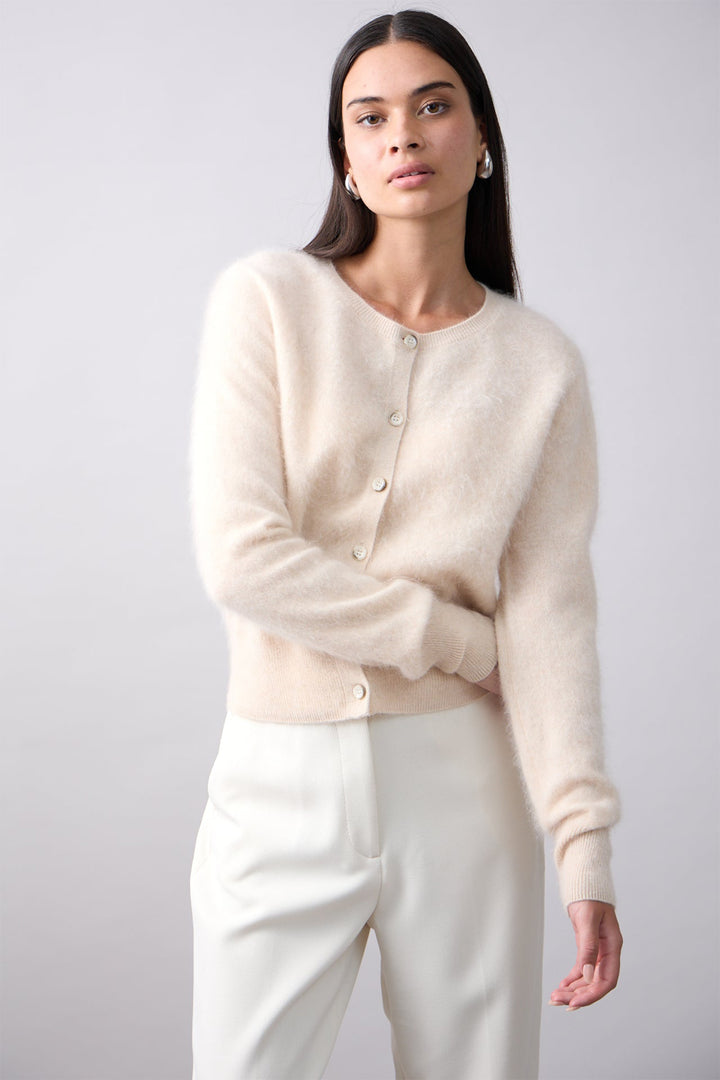 Mia Fratino Sienna Cashmere Cardigan Shell Cream 25302 - Lonah Boutique Westbourne