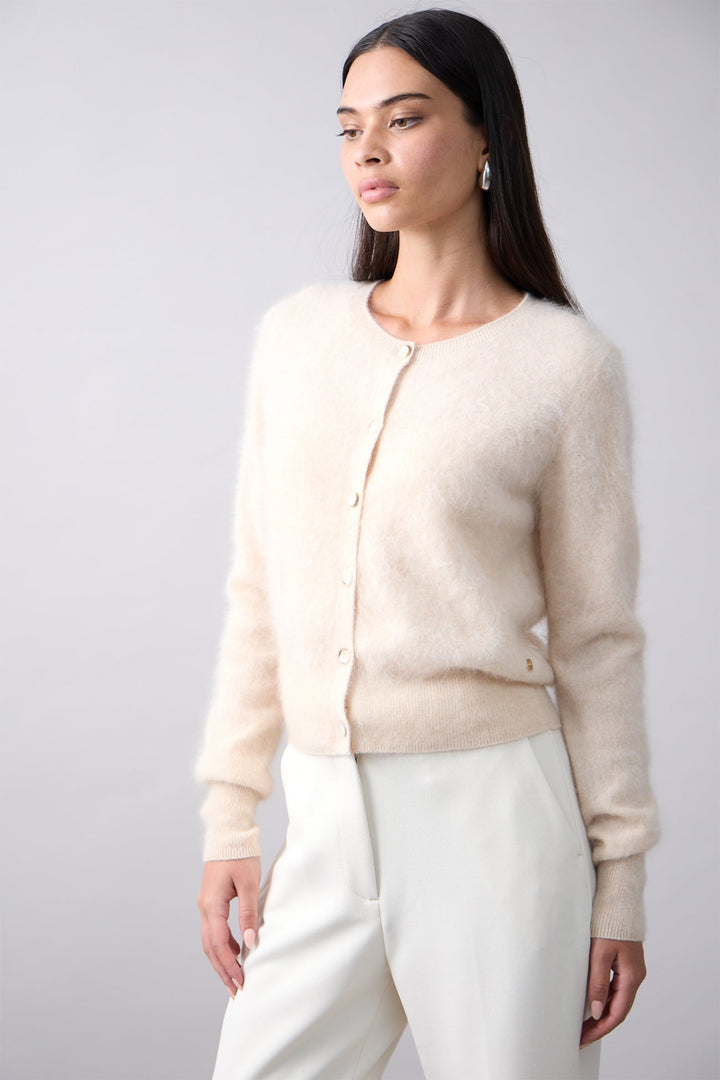 Mia Fratino Sienna Cashmere Cardigan Shell Cream 25302 - Lonah Boutique Westbourne