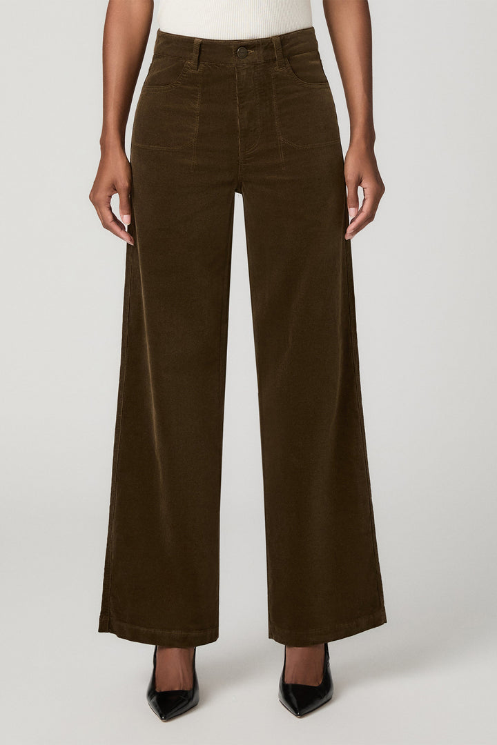 Paige 1J99H84-1956 Anessa Fern Green Wide Leg Jeans, front view