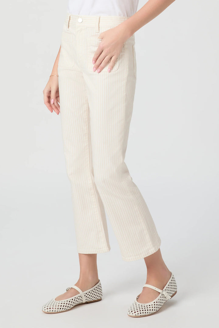 Paige 1L20R43-C996 Mason Tonal Stripe Crop Bootcut Jeans