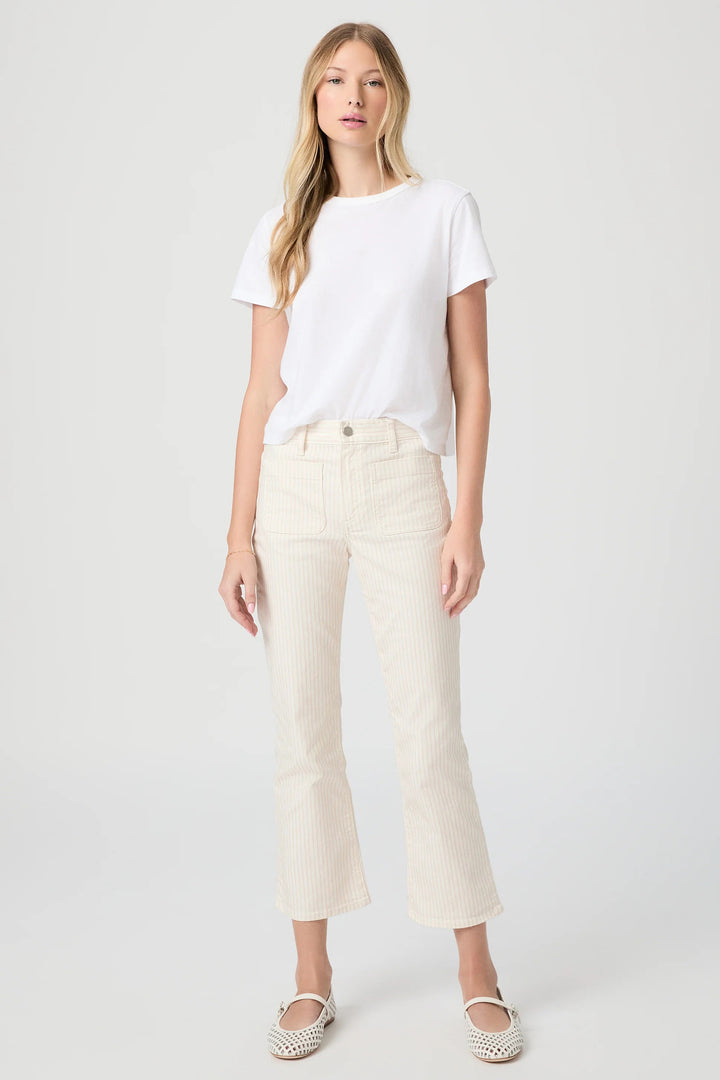 Paige 1L20R43-C996 Mason Tonal Stripe Crop Bootcut Jeans