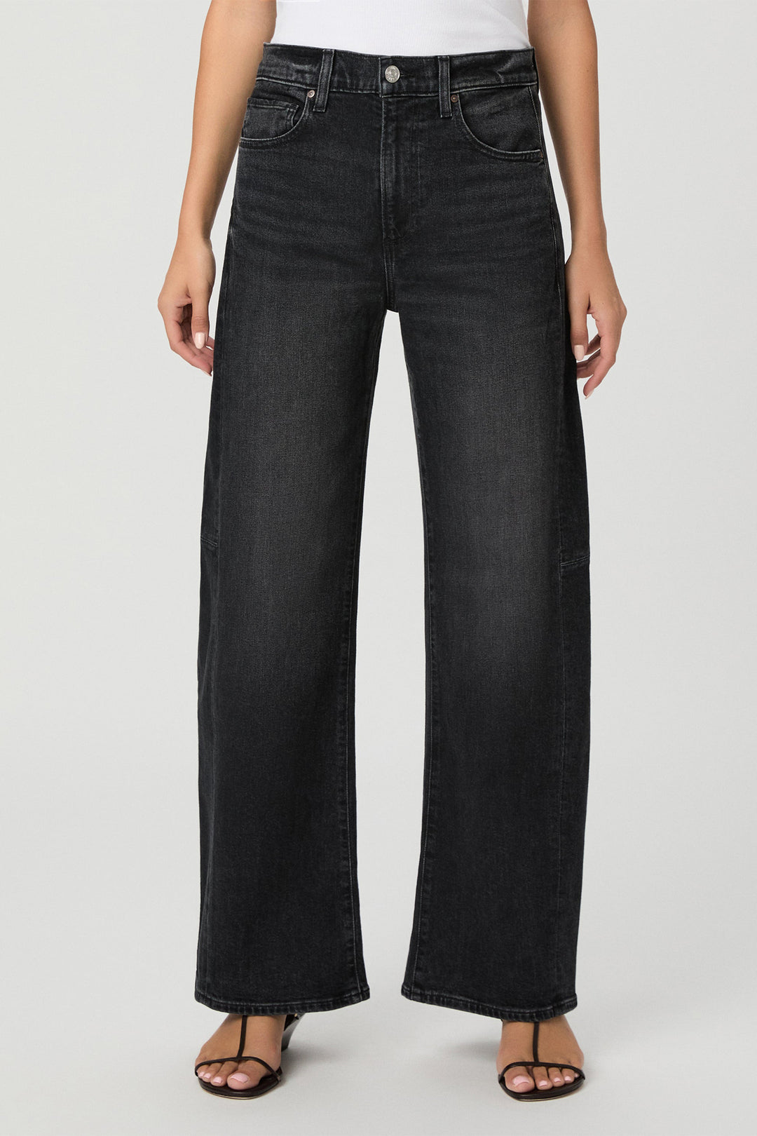 Paige 1N12B80-D174 Arellia Oscura Black Wide Leg Jeans, front view